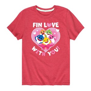 Boys' - Baby Shark - Valentine's Day Short Sleeve Graphic T-Shirt - 1 of 4