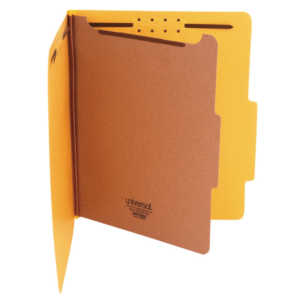 UPC 087547102046 product image for Universal Pressboard Classification Folders, Letter, Four-Section, Yellow, 10/Bo | upcitemdb.com