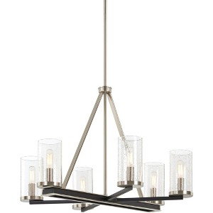 Minka Lavery Coal Nickel Chandelier 26" Wide Modern Clear Seeded Glass Shade 6-Light Fixture for Dining Room House Foyer Kitchen - 1 of 3
