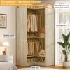 Aheaplus Corner Closet Organizer with 2 Hanging Rods, Wardrobe System with Shoe Shelf - 2 of 4