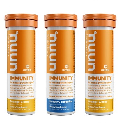 nuun Immunity Vitamin C Tablets - Orange Citrus & Blueberry Tangerine - 3pk
