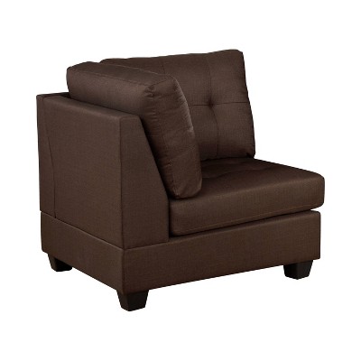 Nicolson Tufted Corner Chair Brown - HOMES: Inside + Out