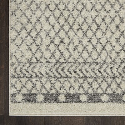 Scandinavian Geometric Soft-Feel Gray Synthetic 5'3" x 7'3" Area Rug