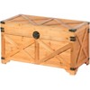 Vintiquewise Barn Design Large Decorative Farmhouse Wooden Storage Trunk Chest - 4 of 4
