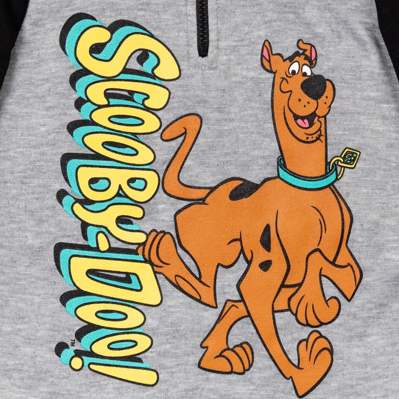 Scooby-Doo Toddler Boys Fleece Half-Zip Pullover Hoodie Grey / Black , 2 of 8