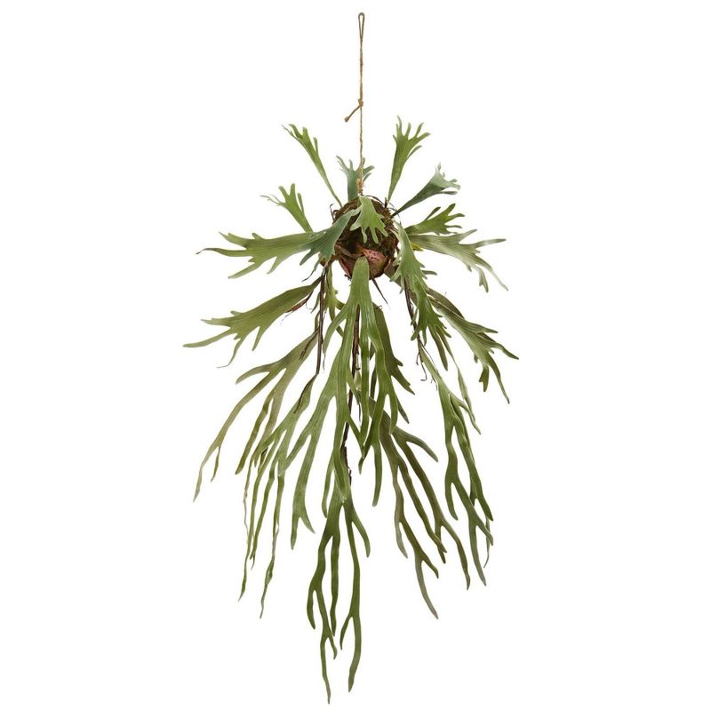 Nearly Natural 50-in Staghorn Artificial Hanging Plant, 1 of 3