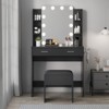 Makeup Vanity Desk with Mirror and 12 LED Lights, White Vanity Table with Power Outlet - 4 of 4