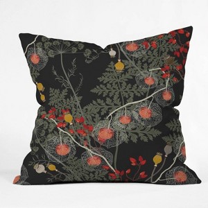 Iveta Abolina Citlali Night Square Throw Pillow Black - Deny Designs: Machine Washable, Indoor Decor, Zipper Closure - 1 of 4