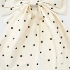 Satin Polka Dot Double Bow Hair Barrette - A New Day™ Ivory: Classic Pattern, Recycled Polyester, All Hair Types - 2 of 2