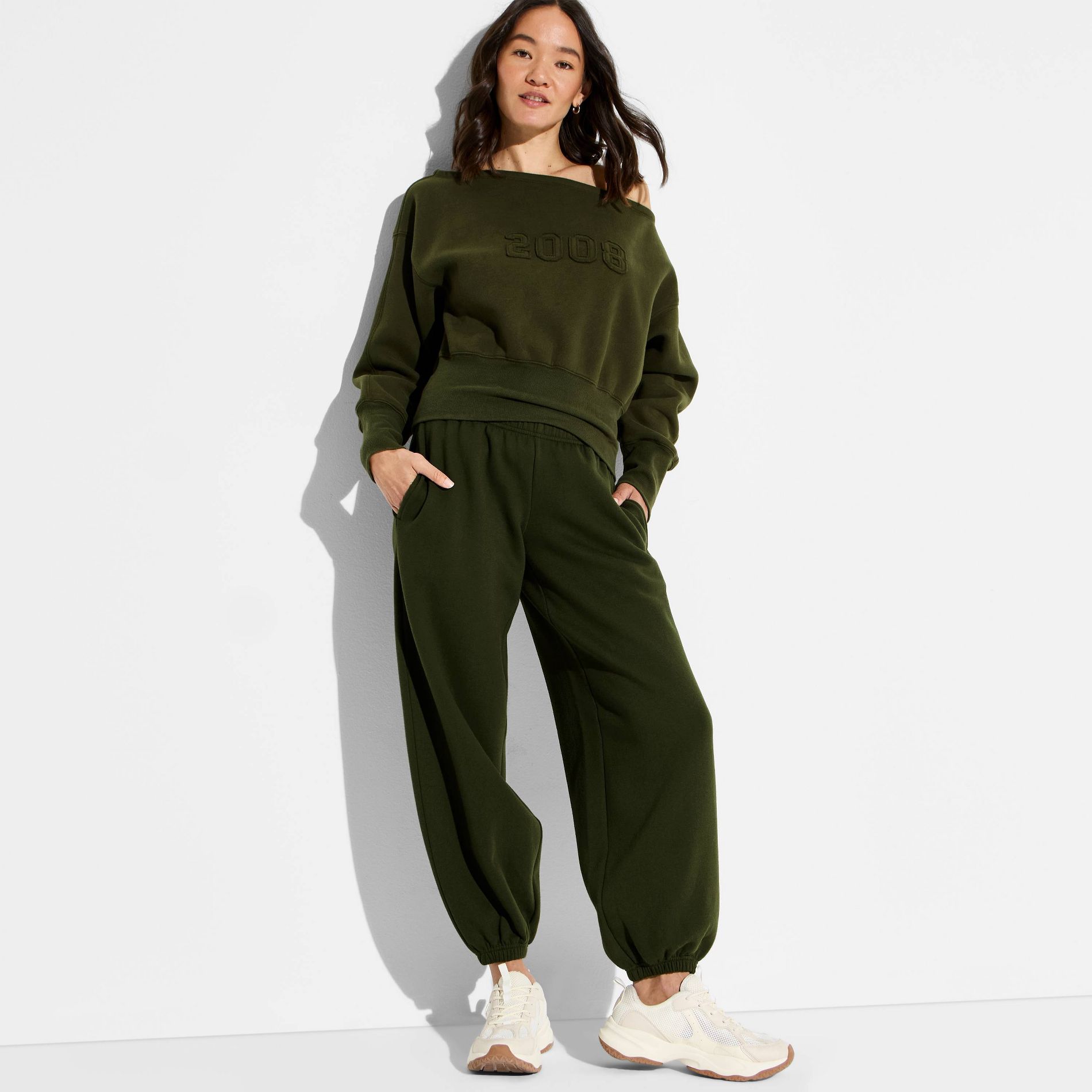 Women's Mid-Rise Oversized Joggers - Wild Fable™