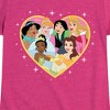 Girls' - Disney Princess - Tiana Jasmine Cinderella Rapunzel Bell Mulan Heart Fitted Short Sleeve Graphic T-Shirt - 2 of 4