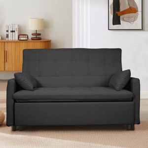Modern Convertible Sleeper Sofa with Storage Pockets and Armless Design for Living Room -3irtyhousy - 1 of 4