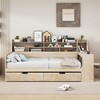 NicBex Full Size Daybed Multifunctional Frame Day Bed with Trundle, Storage Shelves, 2 Spacious Drawers and 1 Integrated Desk for Apartment - 3 of 4