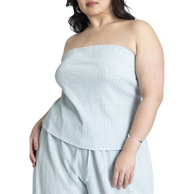 ELOQUII Women's Plus Size Back Tie Bandeau Top