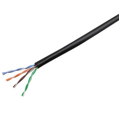 Monoprice Cat5e Ethernet Bulk Cable - 1000 Feet - Black | Network Internet Cord - Solid, 350Mhz, UTP, CMP, Plenum, Pure Bare Copper Wire, 24AWG, No