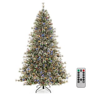 Costway 6/7.5/9 FT Artificial Christmas Tree with  360° Quick Power Connector 598/1086/1714 Pine Needles - 1 of 4