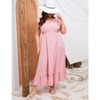 Coolmee Women's Plus Size Summer Boho Dress Ruffle Cap Sleeveless V Neck Long Beach Maxi Dress - 3 of 4