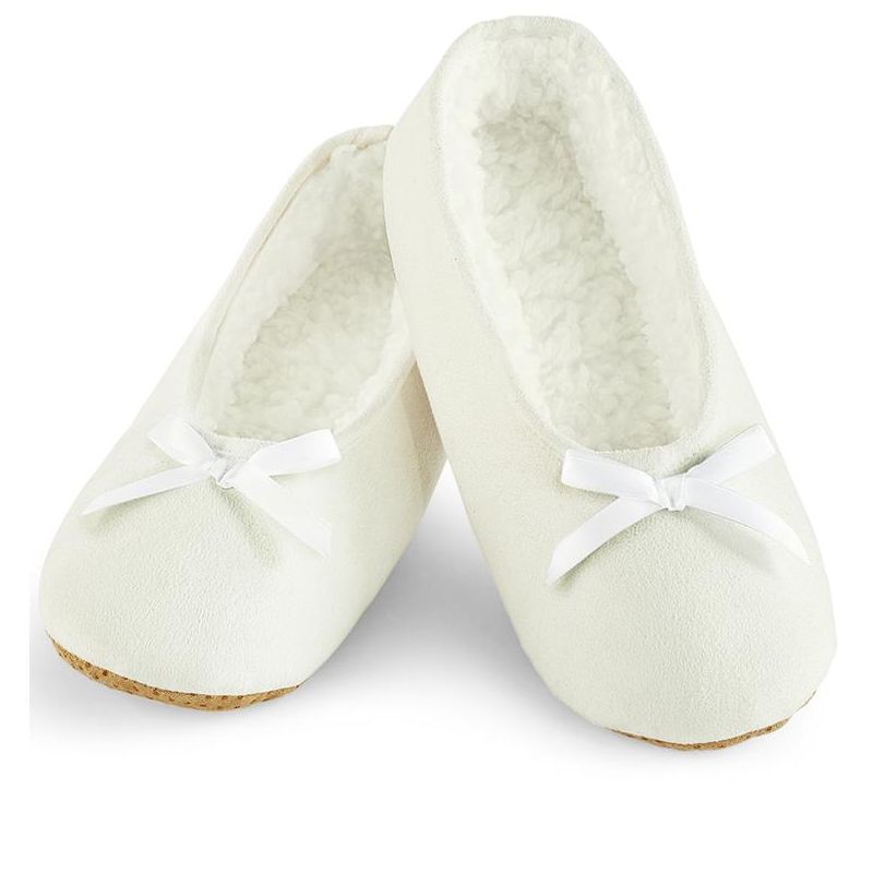 Collections Etc Faux Suede Cozy Ballerina Slippers, 3 of 4