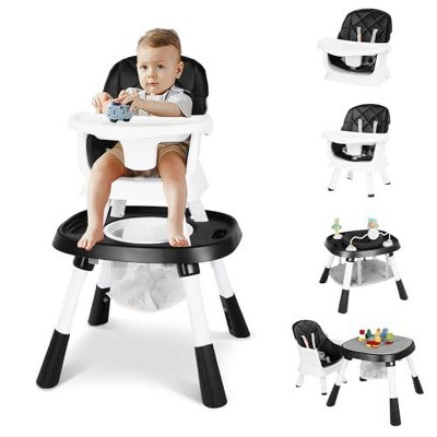 Kinder King 15 in 1 Baby High Chair, Coverts to Rotatable Activity Play Center/Infant Dining Booster Seat, Detachable Toys, Removable Tray
