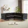 NicBex Chenille Corner Sofa,L-Shaped Sectional Couch with 3 Cushions for Living Room,Apartment,Office,Black - 2 of 4