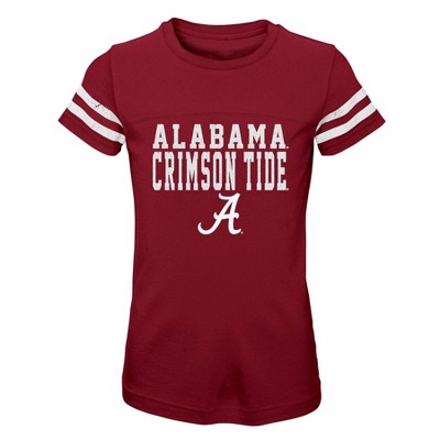 NCAA Alabama Crimson Tide Girls' Short Sleeve Stripe T-shirt