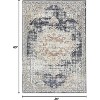 Oriental Medallion Rug - Vintage low-pile area rug with rubber backing for living room, bedroom or dining space - 2 of 4