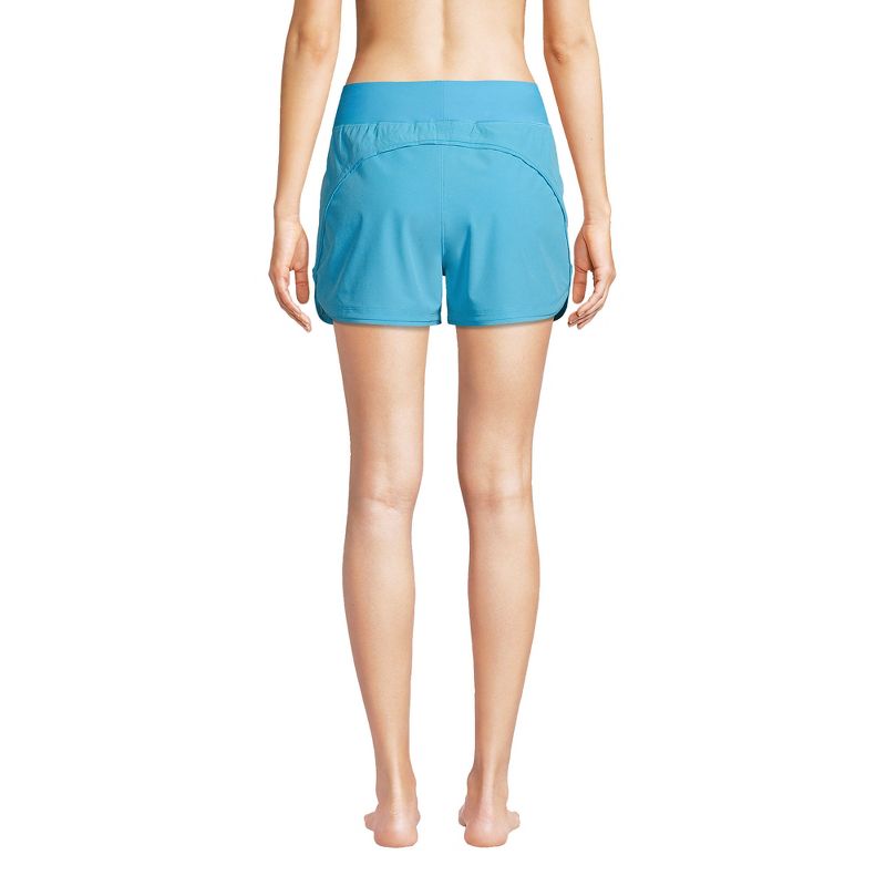 Lands' End Women's 3" Quick Dry Elastic Waist Board Shorts Swim Cover-up Shorts with Panty, 2 of 7