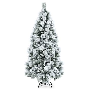 BTMWAY 6FT Snow Flocked Christmas Trees, Artificial Christmas Tree