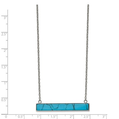 Chisel Stainless Steel Reconstructed Howlite Bar on a 17.75" Cable Chain Necklace with a 1.75" Ext.