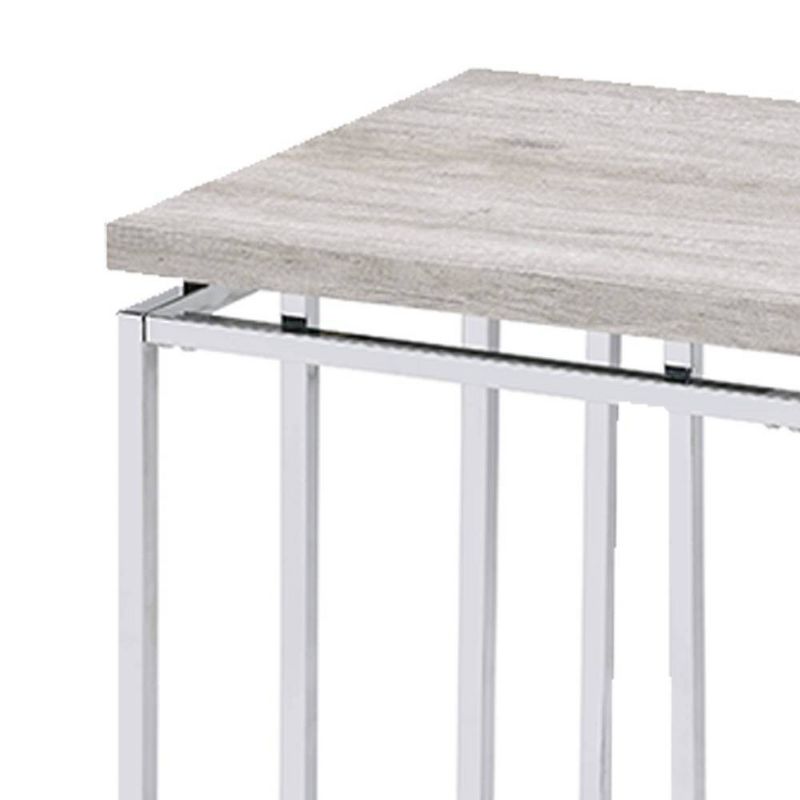 19&#34; Chafik Table Bases Natural Oak/Chrome - Acme Furniture, 5 of 9