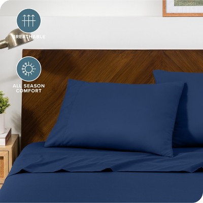 Dark Blue Hypoallergenic Microfiber Standard Pillowcases Set