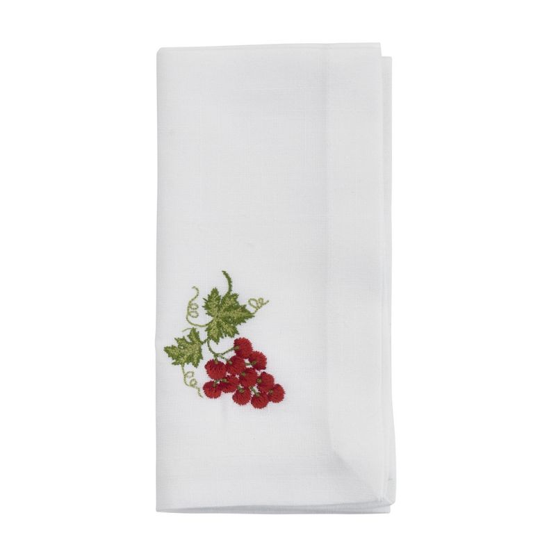 Saro Lifestyle Table Napkins With Embroidered Grapes Design (Set of 4), 1 of 5