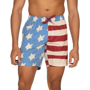 Tipsy Elves Mens 50/50 Flag Stretch Swim Trunk: Size XX Large - 1 of 2