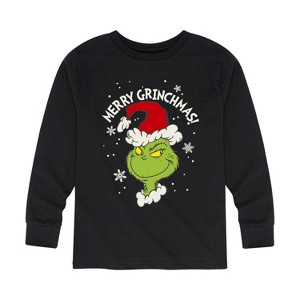 Boys' - Dr. Seuss - The Grinch Merry Grinchmas Long Sleeve Graphic T-Shirt - 1 of 4