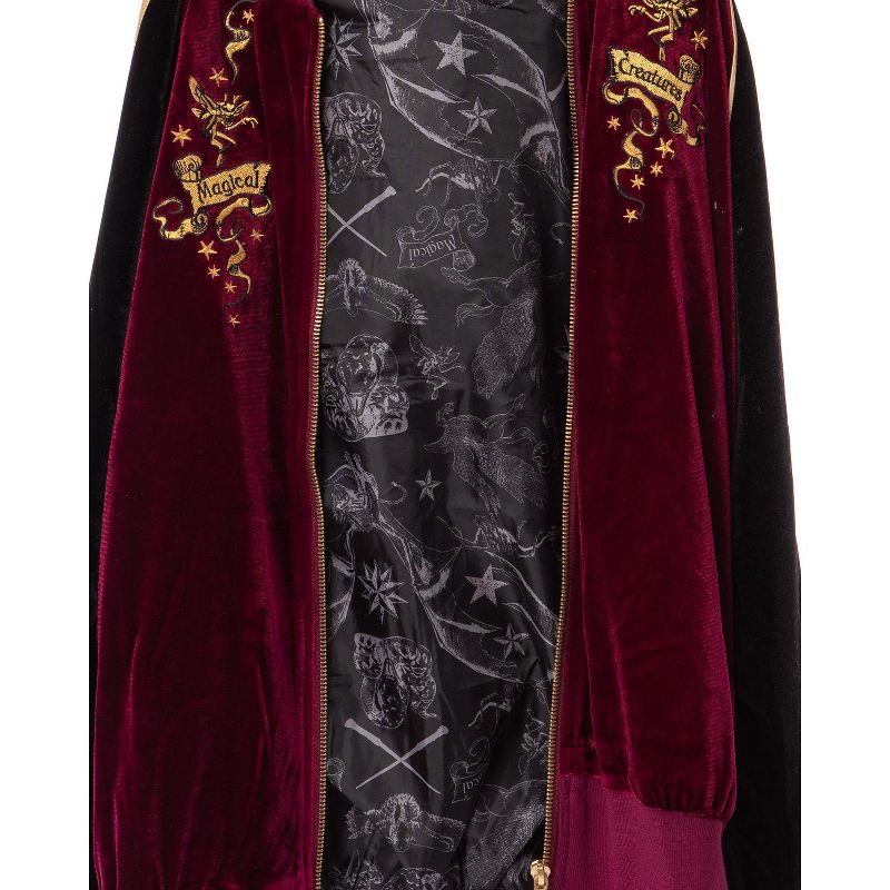 Harry Potter Womens' Magical Creatures Bomber Velour Zip-Up Jacket, 3 of 6