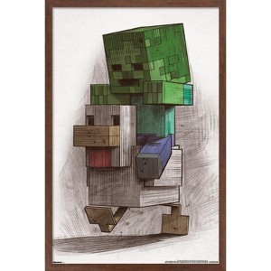 Trends International Minecraft: Mobestiary - Chicken Jockey Framed Wall Poster Prints - 1 of 4