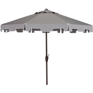 UV Resistant Zimmerman 9 Ft Crank Market Push Button Tilt Umbrella With Flap - PAT8000 - Safavieh - 1 of 4