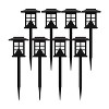 Flash Furniture Halsey 8 Pack Brown Lantern Style LED Solar Lights Weather Resistant Outdoor Solar Powered Lights for Pathway, Garden, & Yard - 2 of 4