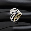 Mom Heart Ring Cz Gold Plated Engraved to Mom With Love Womens Ginger Lyne Collection - 3 of 4
