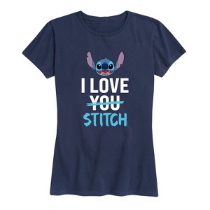 Women's - Lilo and Stitch - I Love Stitch Short Sleeve Graphic T-Shirt - 1 of 4