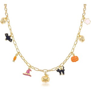 Nightmare Before Christmas Choker - Halloween Charm Necklace with Pumpkin & Bat Pendant, Horror Party Jewelry Gift - 1 of 4