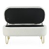 NicBex Oval Polyester Storage Ottoman Bench,Upholstered Storage Ottoman with Metal Legs,Modern Storage Bench for Living Room,Bedroom - 2 of 4