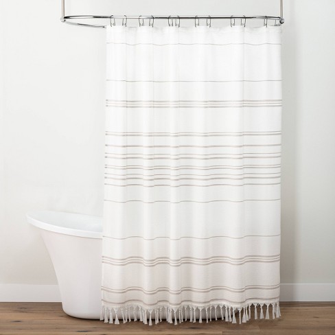 Stitch Stripe Shower Curtain Sour Cream, Target Tassel Shower Curtain