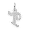 Black Bow Jewelry 14k White Gold, Isabelle Collection, Mini Letter T Initial Charm - 3 of 4