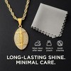 Steeltime 24" Men's stainless steel and simulated diamonds american football pendant. Color Options: Silver, Gold, Black - 3 of 4