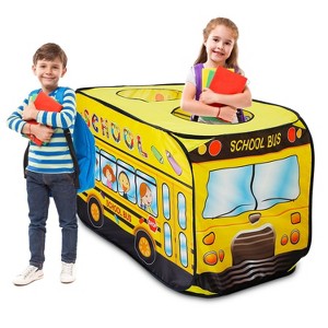 iMountek "Kids Play Tent Foldable Pop Up School Bus Tent Portable Play House with Carry Bag for Indoor/Outdoor Use"Yellow - 1 of 4