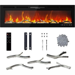 60 Inch Electric Fireplace Inserts, Recessed Electric Fireplace Wall Mounted with Multicolor Flame - 1 of 4