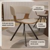 LeisureMod Upholstered Dining Chair in Leather/Velvet Poplar Wood Frame Nymia Series - 3 of 4
