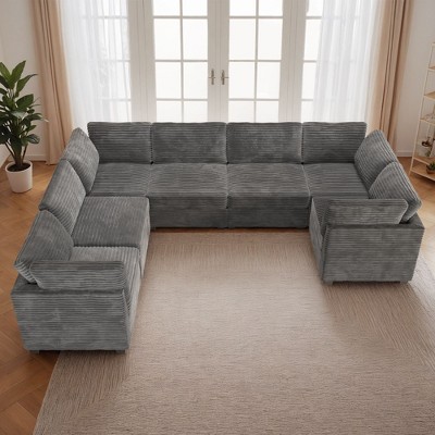 XIZZI Luxury Modular Sectional Sofa Couch, Oversized Cloud Couch for Living Room, Deep Seat Upholstered Convertible Sleeper Sofa