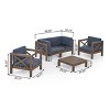 Christopher Knight Home Brava Outdoor Acacia Wood 4 Seater Chat Set with Cushions - 3 of 4